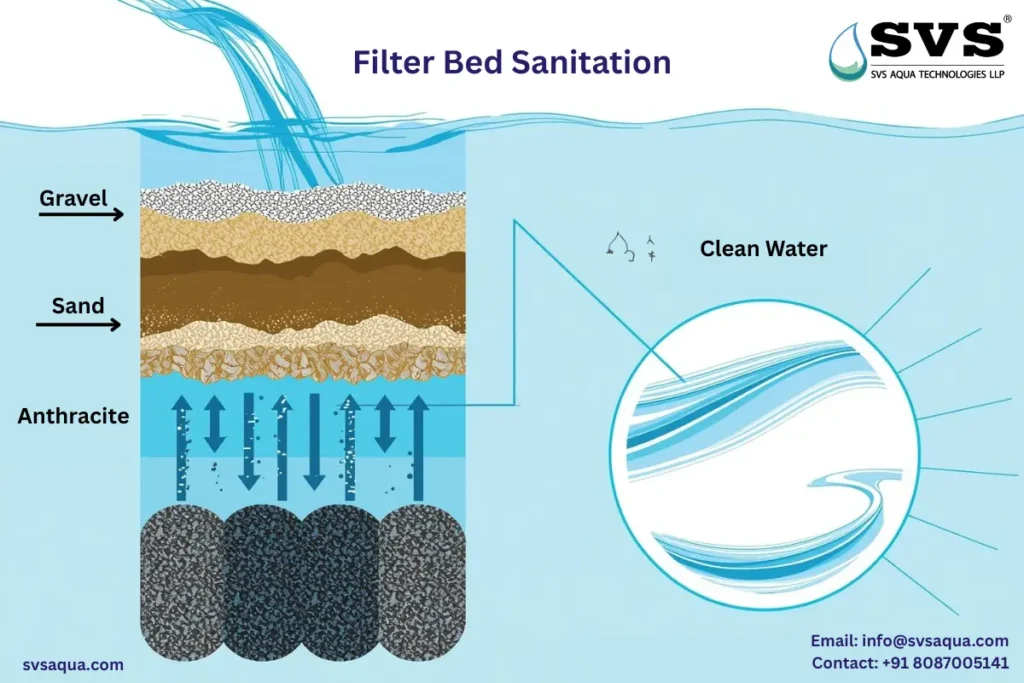 Benefits of filterbed sanitation in water treatment systems