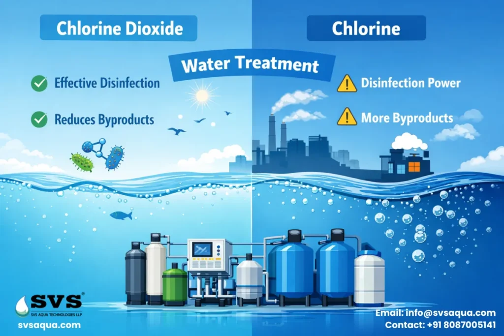 chlorine dioxide vs chlorine water treatment comparison