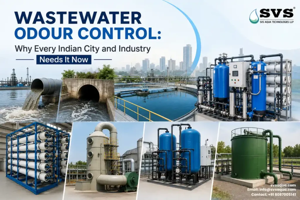 Wastewater odour control system at sewage treatment plant